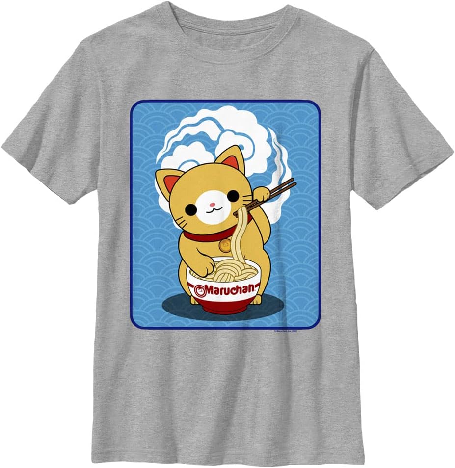Fifth Sun Kids' Maruchan Kitty Munch Throw Boys Short Sleeve Tee Shirt T-Shirt | Best Seller