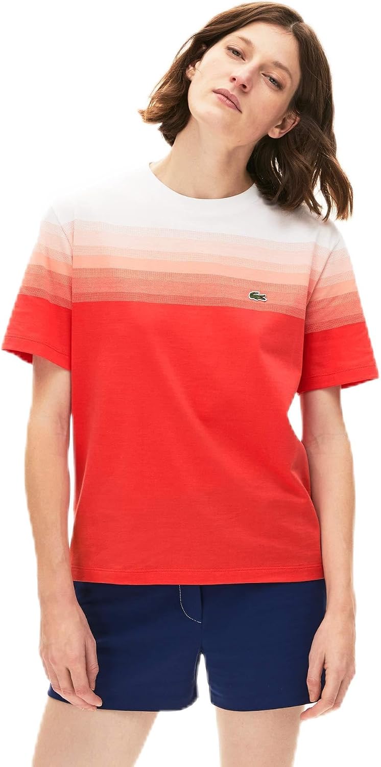 Lacoste Women's Short Sleeve Ombre Crewneck Apparel | Best Seller