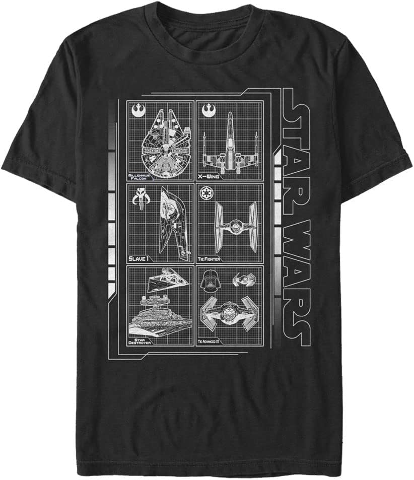 STAR WARS Mens Battle Ships Men's Tops Short Sleeve Tee Shirt T-Shirt | Premium Quality