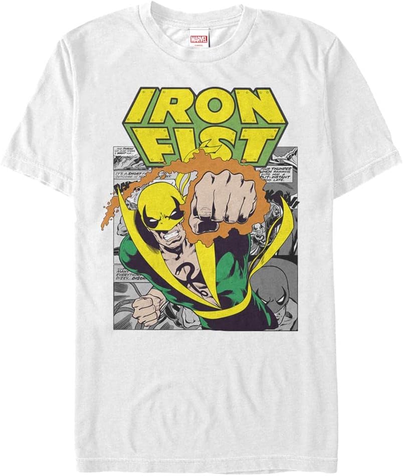 Marvel Big & Tall Classic Iron Punch Men's Tops Short Sleeve Tee Shirt T-Shirt | Aesthetic Streetwear
