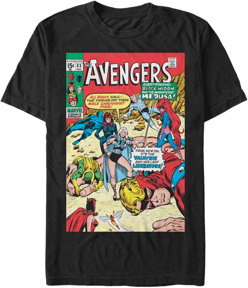 Marvel Big & Tall Classic Female Takeover Men's Tops Short Sleeve Tee Shirt, Black, 4X-Large T-Shirt | Trending 2025