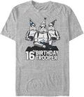 STAR WARS Big & Tall Birthday Trooper Sixteenth Men's Tops Short Sleeve Tee Shirt T-Shirt | Aesthetic Streetwear
