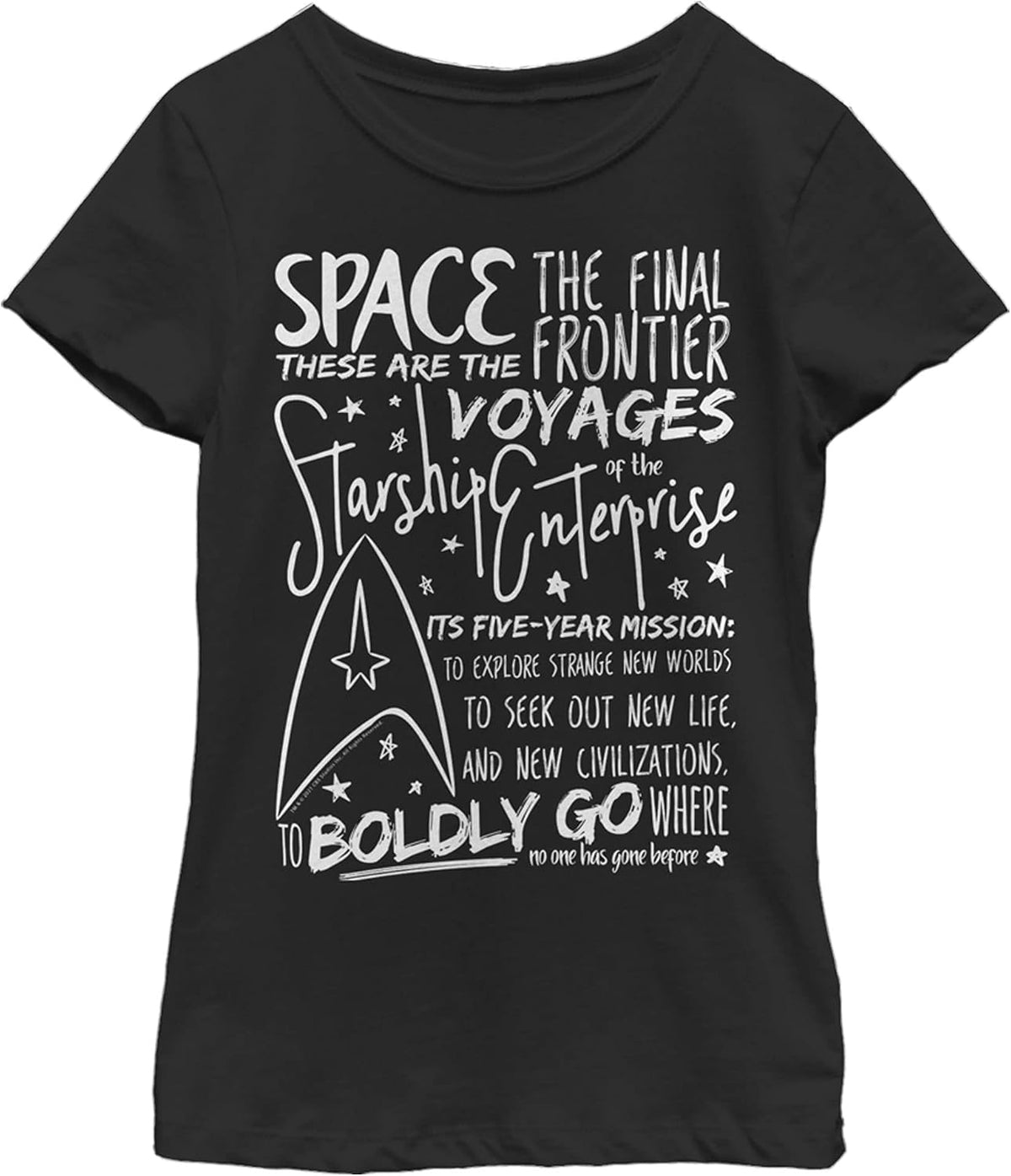 Fifth Sun Kids Star Trek The Original Series Sketchbook Speech Girls Short Sleeve Tee Shirt T-Shirt | US Viral Style