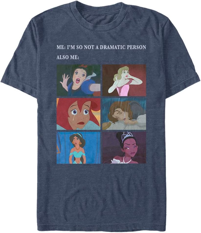 Disney Big & Tall Princess Drama Meme Men's Tops Short Sleeve Tee Shirt T-Shirt | Aesthetic Streetwear