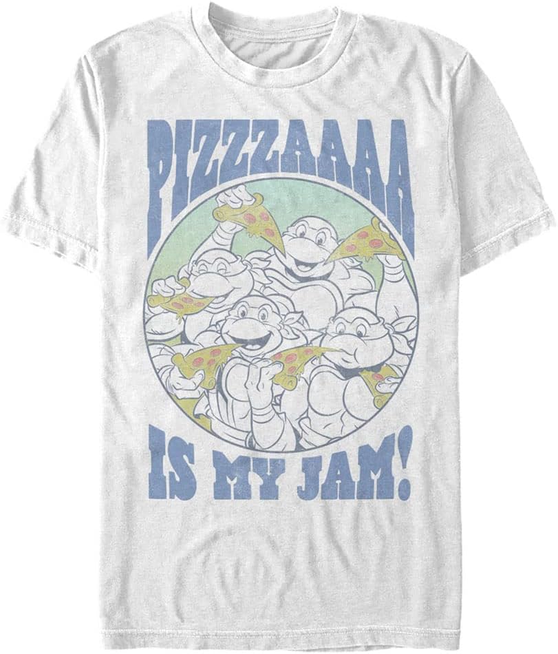 Nickelodeon Big & Tall Teenage Mutant Ninja Turtles Pizza is My Jam Men's Tops Short Sleeve Tee Shirt T-Shirt | Trend...