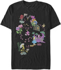 Disney Alice in Wonderland Chesire Map Men's Tops Short Sleeve Tee Shirt T-Shirt | Trending 2025