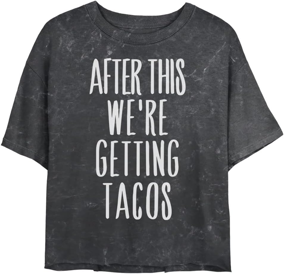 Chin Up Womens Apparel After Tacos Women's Mineral Wash Short Sleeve Crop Tee T-Shirt | Aesthetic Streetwear