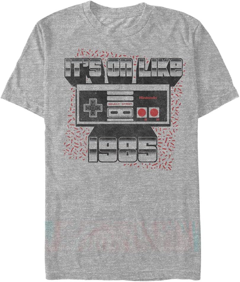 Nintendo It's On Men's Tops Short Sleeve Tee Shirt Athletic Heather T-Shirt | Aesthetic Streetwear