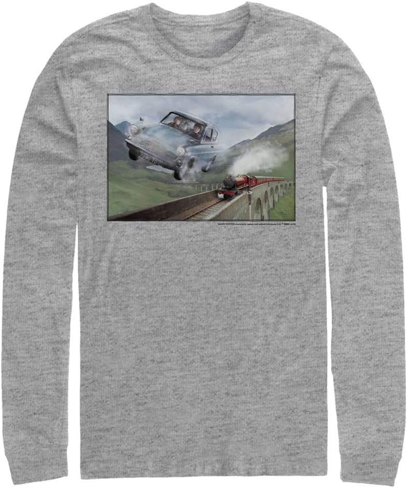 Harry Potter Racing The Train Men's Tops Long Sleeve Tee Shirt T-Shirt | Trending 2025