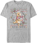 Disney Big & Tall Pooh Winnie at Xmas Men's Tops Short Sleeve Tee Shirt, Athletic Heather, 4X-Large T-Shirt | Aesthet...