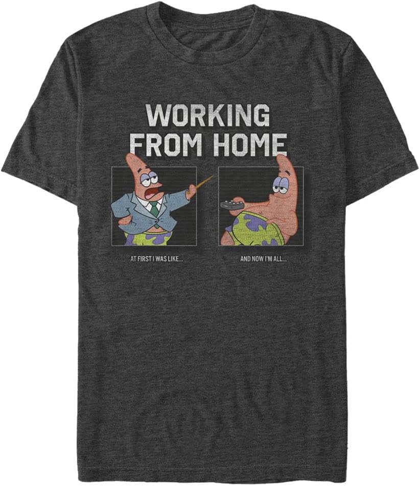 Nickelodeon Big & Tall Spongebob Squarepants Wfh 2box Men's Tops Short Sleeve Tee Shirt T-Shirt | Best Seller