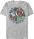 Marvel Big & Tall Classic Heroes Heads Men's Tops Short Sleeve Tee Shirt, Athletic Heather, 4X-Large T-Shirt | Trendi...