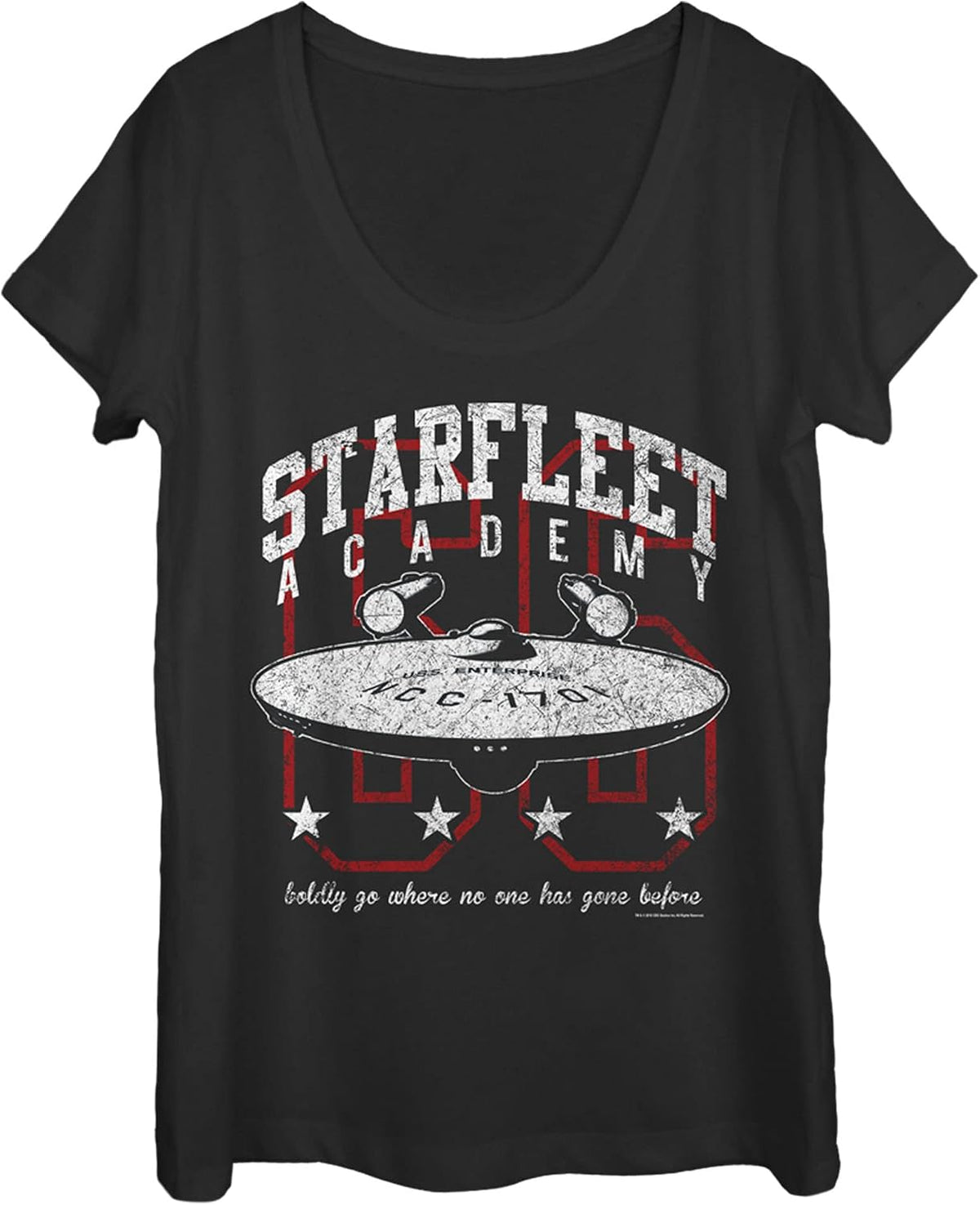 STAR TREK Original Series Starfleet Academy Women's Short Sleeve Tee Shirt, Black, Small T-Shirt | Best Seller