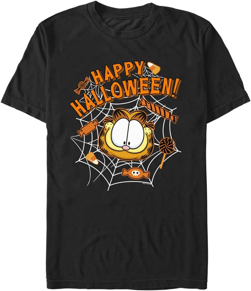 Nickelodeon Big & Tall Garfield Candy Web Cat Men's Tops Short Sleeve Tee Shirt T-Shirt | Premium Quality