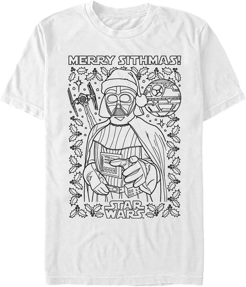 STAR WARS Big & Tall Darth Merry Sithmas Men's Tops Short Sleeve Tee Shirt T-Shirt | Premium Quality