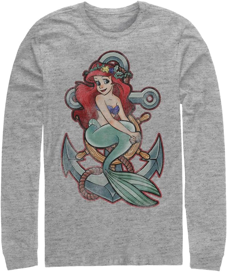Disney Big & Tall Men's Princesses Anchor Tops Long Sleeve Tee Shirt T-Shirt | US Viral Style