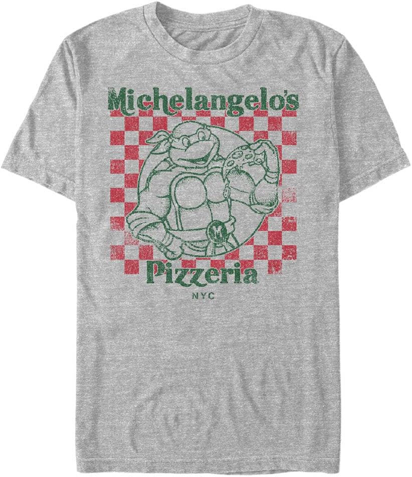 Nickelodeon Big & Tall Teenage Mutant Ninja Turtles Mikeys Pizza Men's Tops Short Sleeve Tee Shirt T-Shirt | Aestheti...
