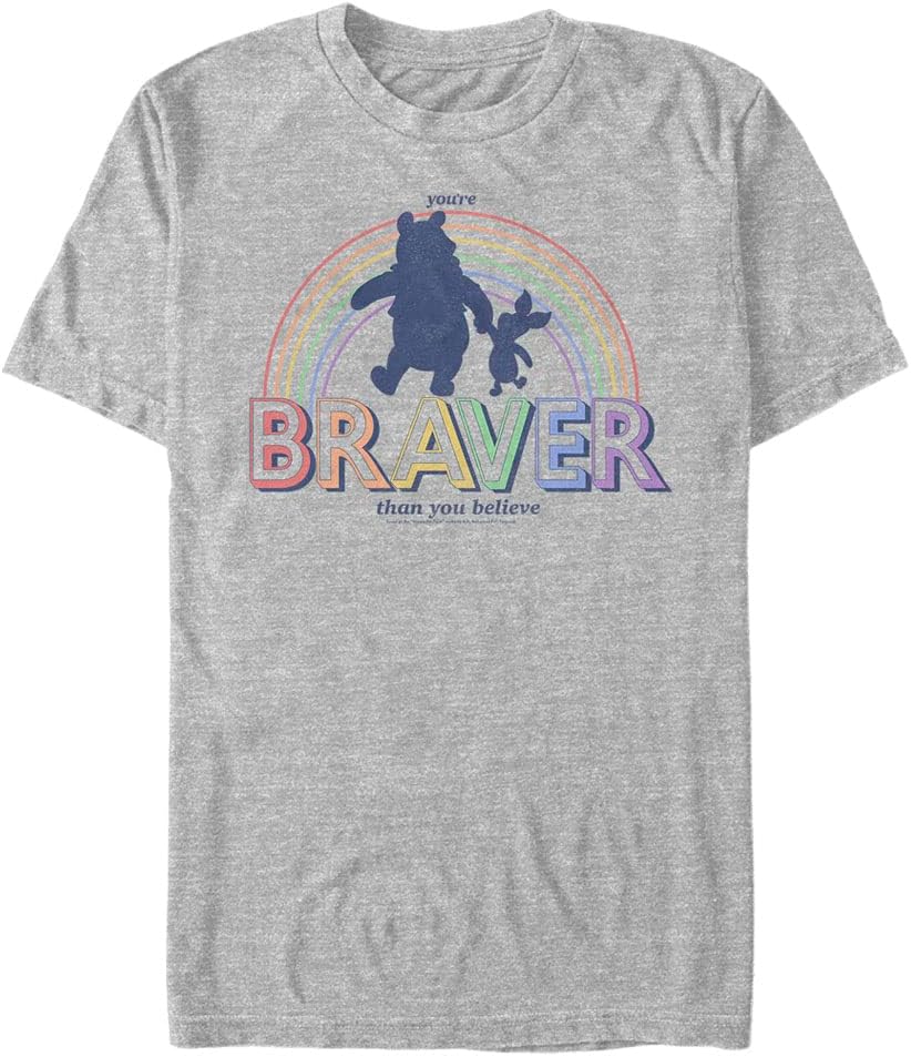 Disney Big & Tall Winnie The Pooh Brave Bear Men's Tops Short Sleeve Tee Shirt T-Shirt | Best Seller