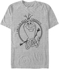 Disney Big & Tall Frozen Two Deep Thought Olaf Men's Tops Short Sleeve Tee Shirt T-Shirt | Trending 2025