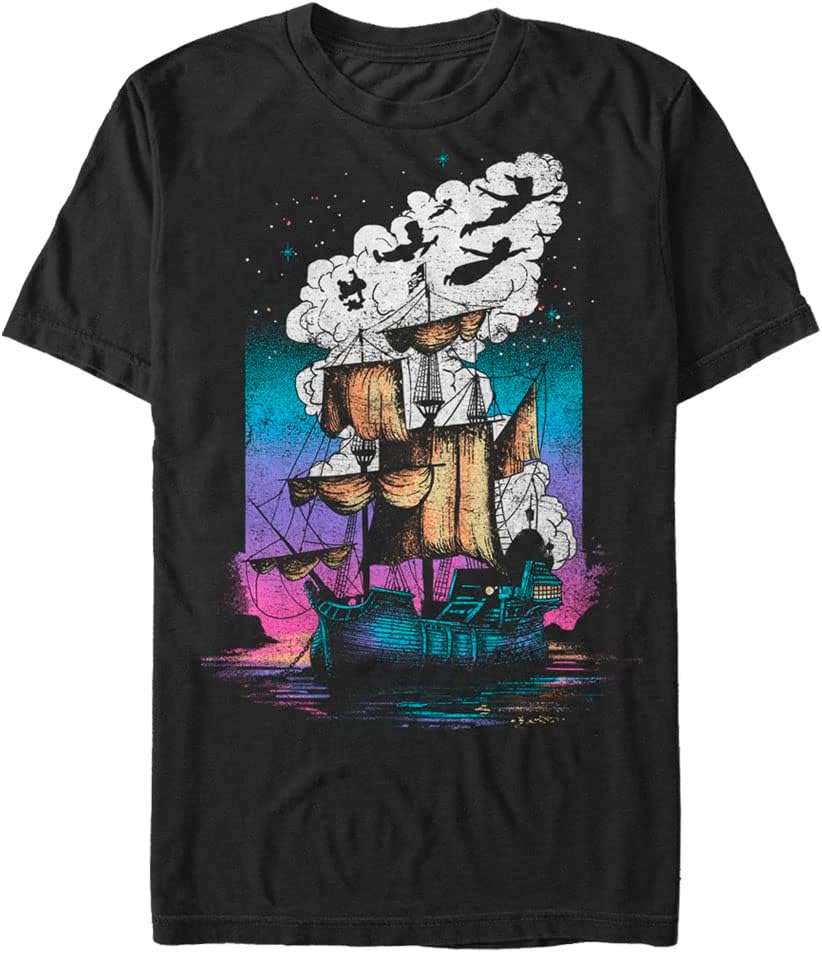 Disney Big & Tall Tinkerbell Pirate Ship Men's Tops Short Sleeve Tee Shirt T-Shirt | US Viral Style