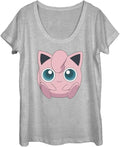 Pokemon Jigglypuff Filled Face Women's Short Sleeve Tee Shirt T-Shirt | Best Seller