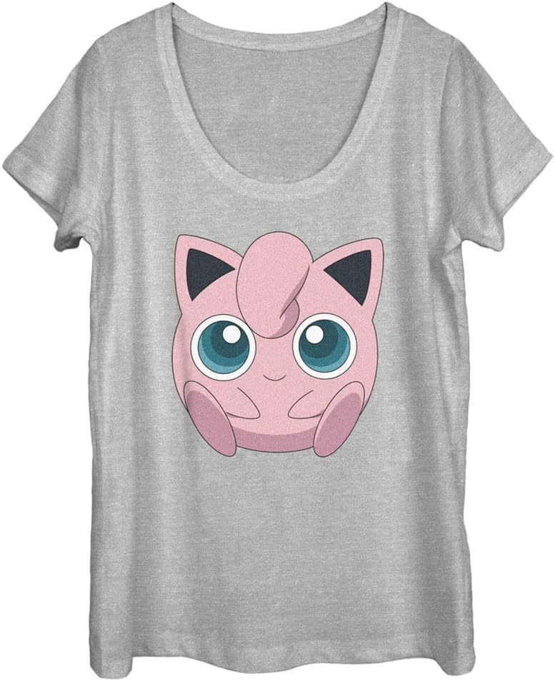 Pokemon Jigglypuff Filled Face Women's Short Sleeve Tee Shirt T-Shirt | Best Seller