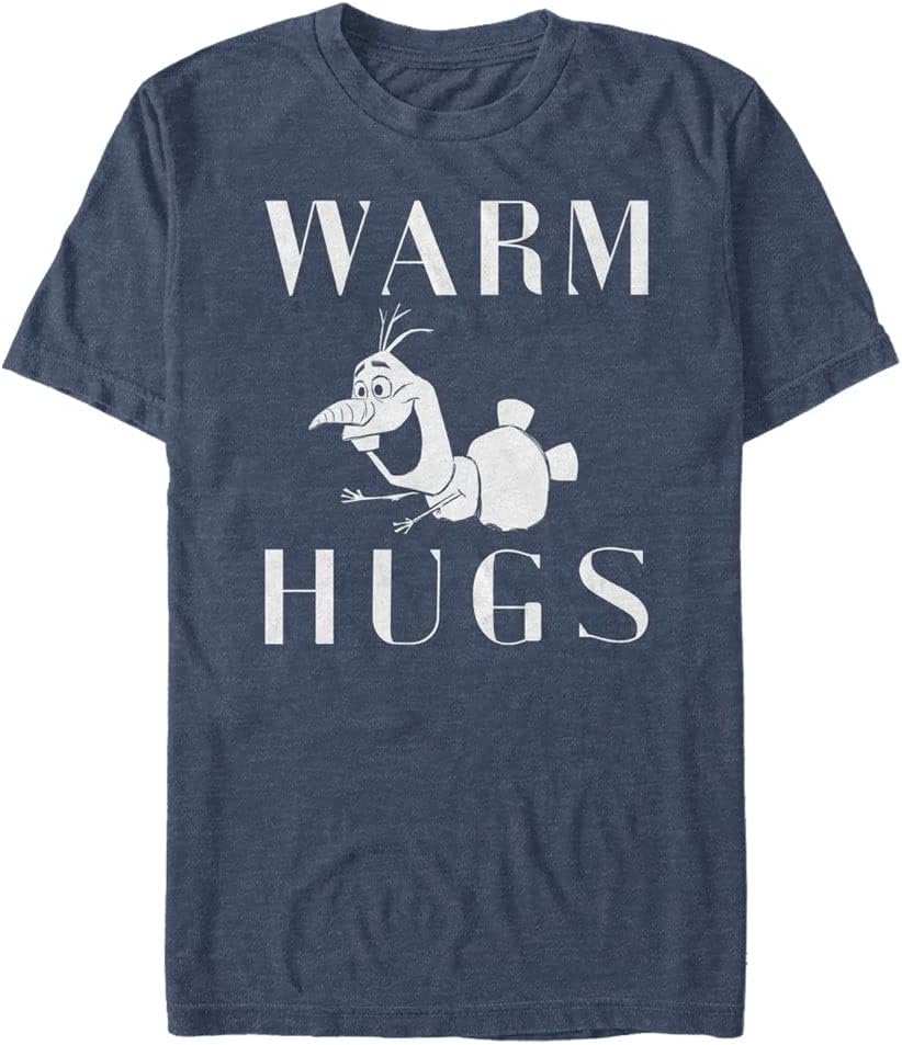 Disney Big & Tall Frozen Two Warm Hugs Men's Tops Short Sleeve Tee Shirt T-Shirt | Aesthetic Streetwear