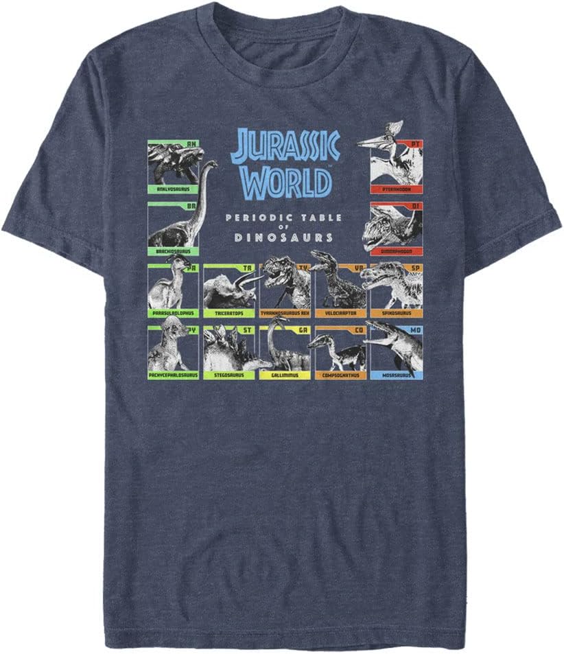 Jurassic Park Men's Periodic Dinos Apparel | Aesthetic Streetwear