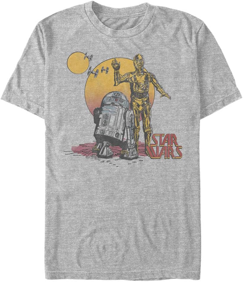 STAR WARS Big & Tall Droid Sun Men's Tops Short Sleeve Tee Shirt T-Shirt | US Viral Style