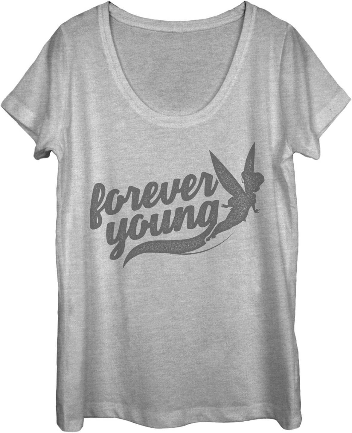 Fifth Sun Disney Tinkerbell Forever Young Women's Short Sleeve Tee Shirt T-Shirt | Trending 2025