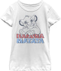 Fifth Sun Kids Disney Lion King Americana Simba Girls Short Sleeve Tee Shirt T-Shirt | US Viral Style