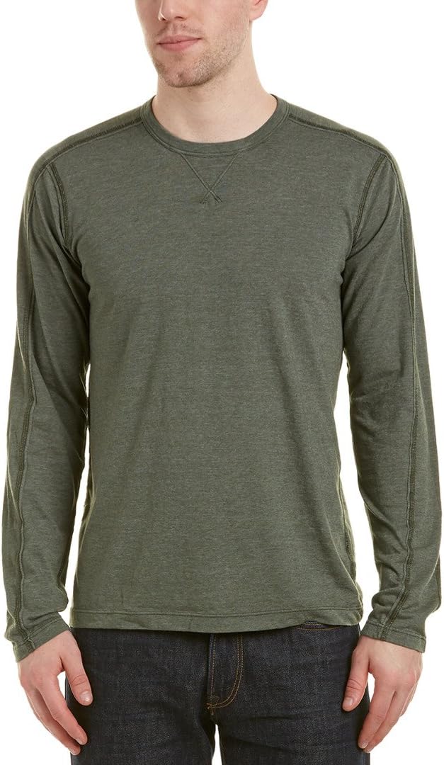 Mills Supply Men's Triblend Long Sleeve Crew Neck T-Shirt, Avacado, Small T-Shirt | Aesthetic Streetwear