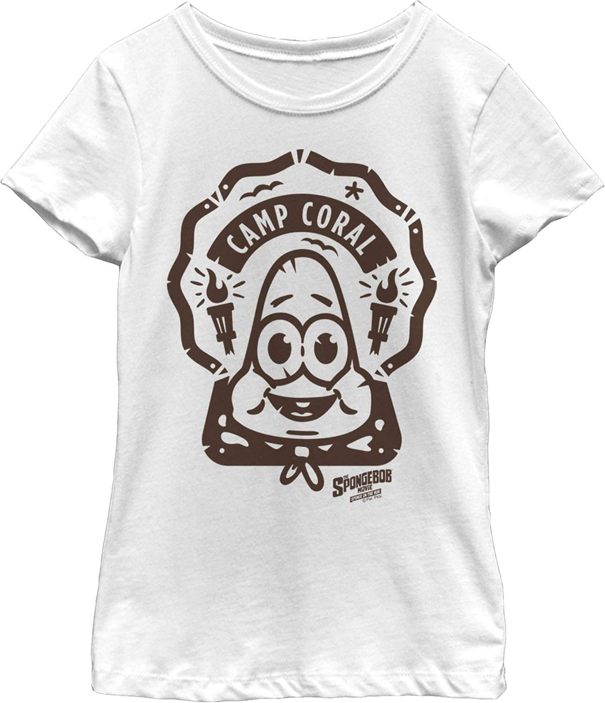 Fifth Sun Kids Spongebob Squarepants Camp Patch Patrick Girls Short Sleeve Tee Shirt T-Shirt | Trending 2025