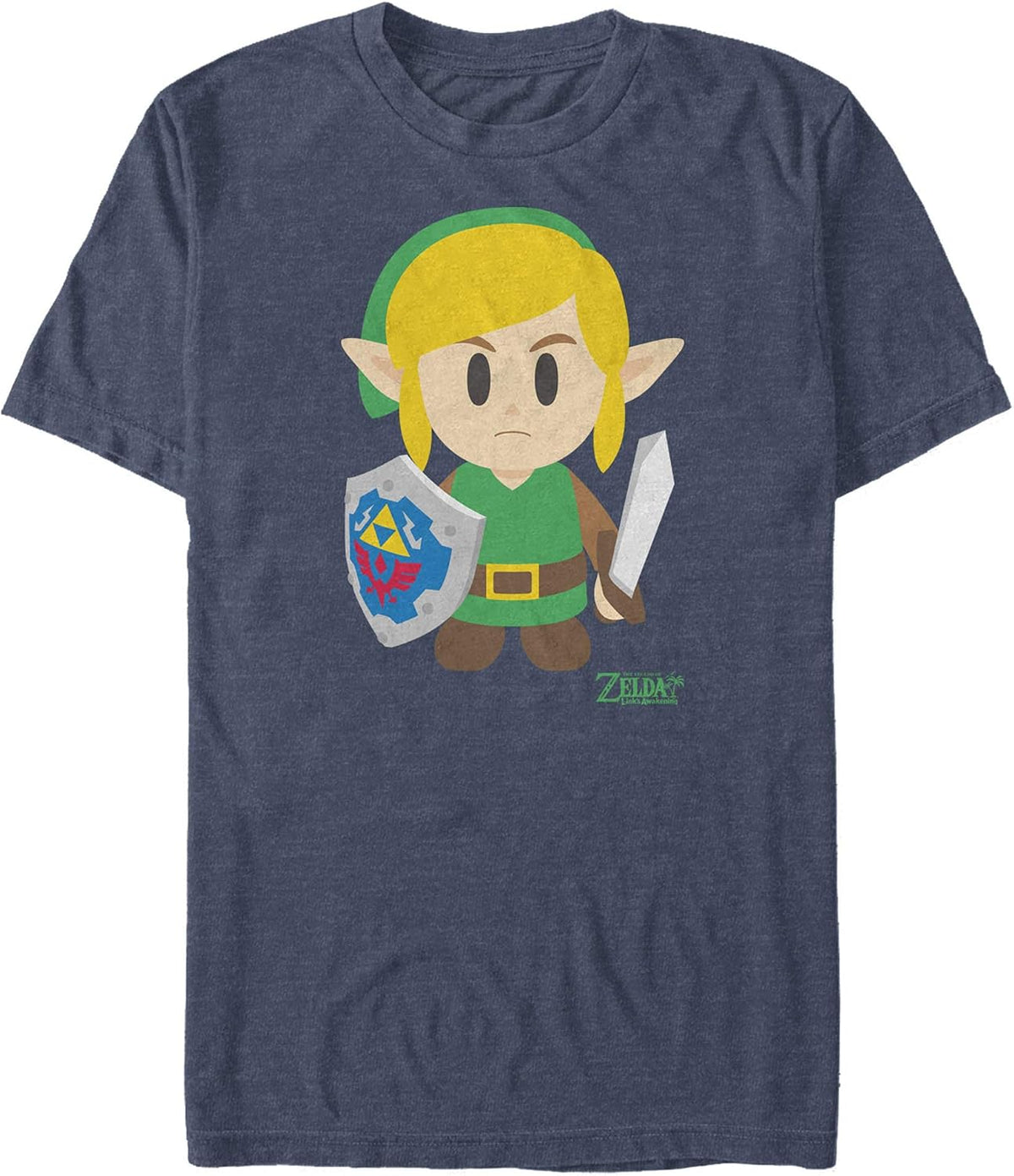 Nintendo Zelda Link's Awakening Batttle Ready T-Shirt Navy Blue Heather T-Shirt | Premium Quality