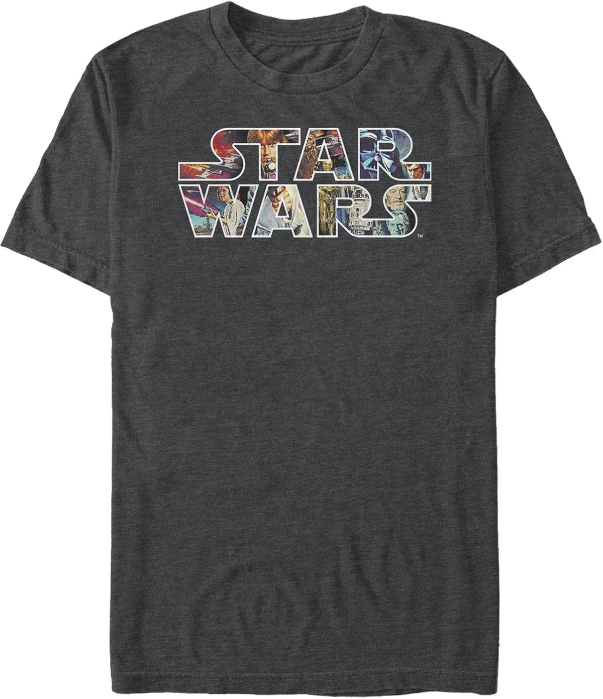 Men's Star Wars A New Hope Classic Poster Logo T-Shirt - Charcoal Heather - 4X Big Tall T-Shirt | US Viral Style