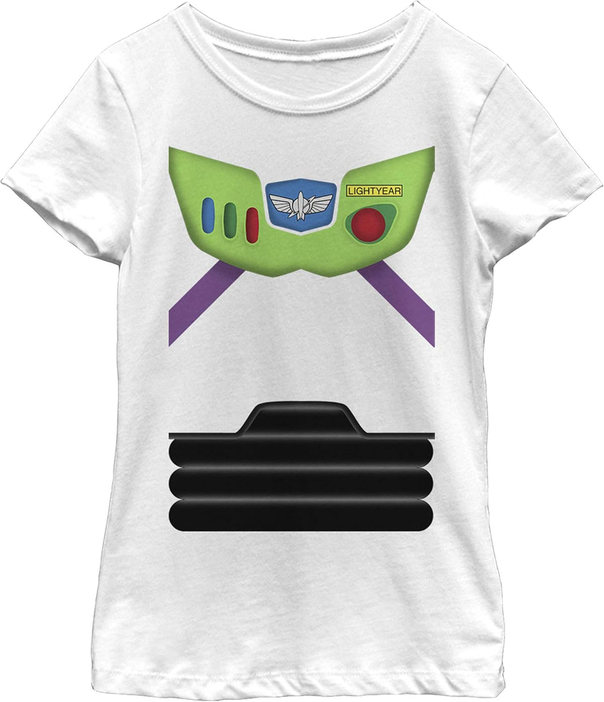 Fifth Sun Girls Disney Pixar Toy Story Buzz Suit Girl's Solid Crew Tee T-Shirt | Aesthetic Streetwear