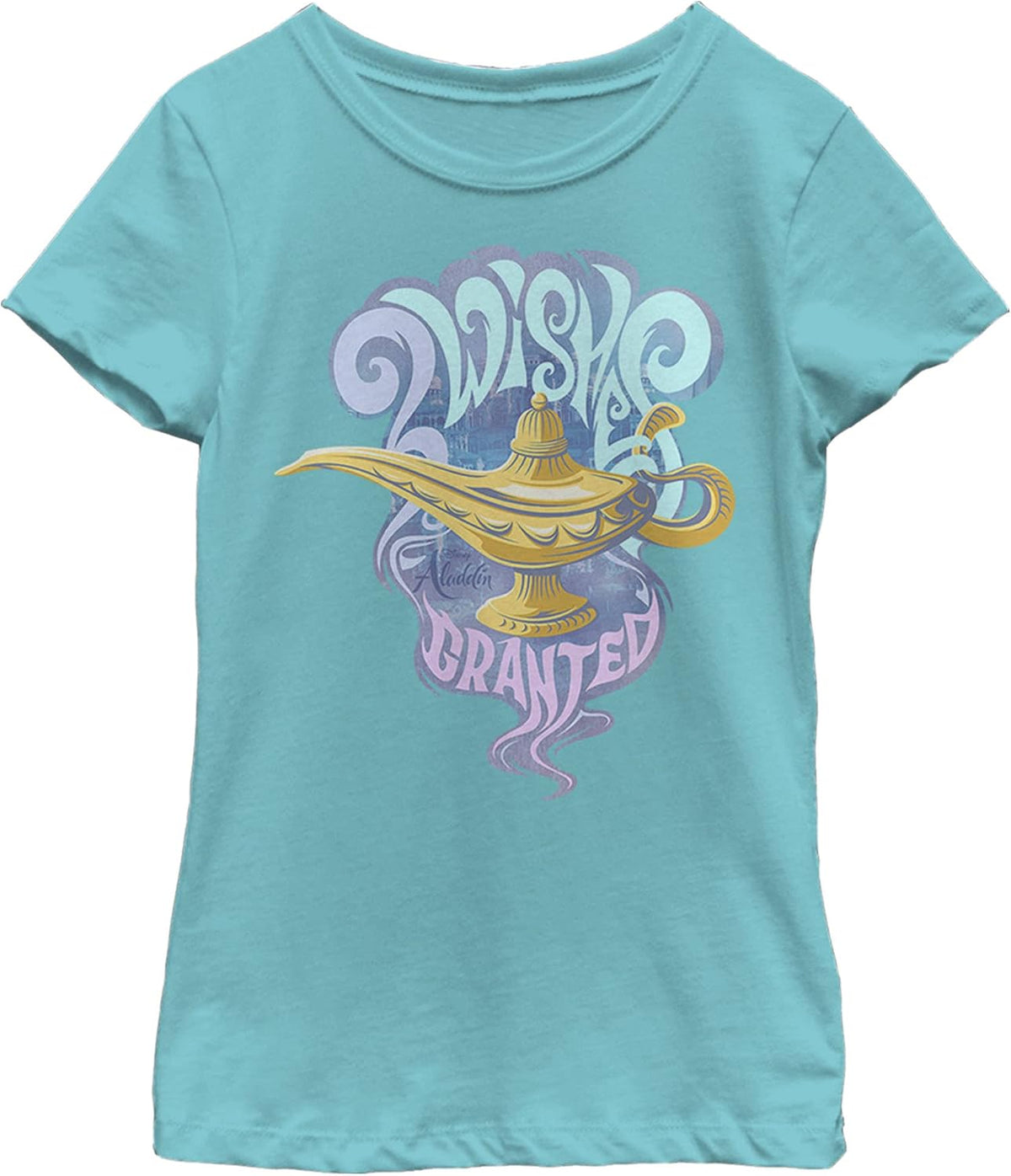 Disney Girl's Wishes Granted Short Sleeve Tee Shirt, Tahiti Blue, X-Small T-Shirt | US Viral Style