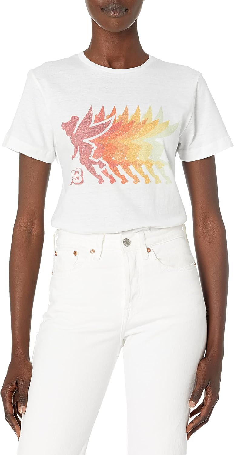 Disney Women's Tinkerbell Crew Neck Graphic T-Shirt | US Viral Style