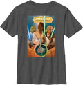 Star Wars Boy's Hero Cover Short Sleeve Tee Shirt, Charcoal Heather, Small T-Shirt | Premium Quality