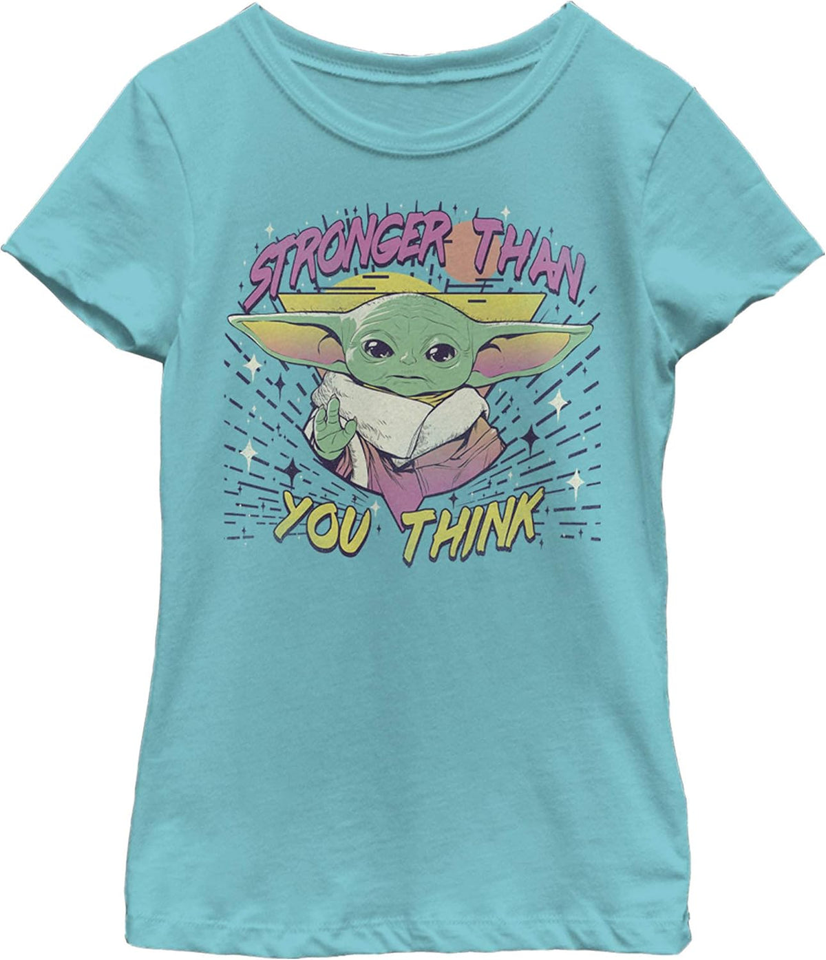 Fifth Sun Kids Star Wars Mandalorian Stronger Than You Think Girls Short Sleeve Tee Shirt T-Shirt | US Viral Style