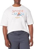 Marvel Big & Tall Spider Sketch Men's Tops Short Sleeve Tee Shirt T-Shirt | Premium Quality
