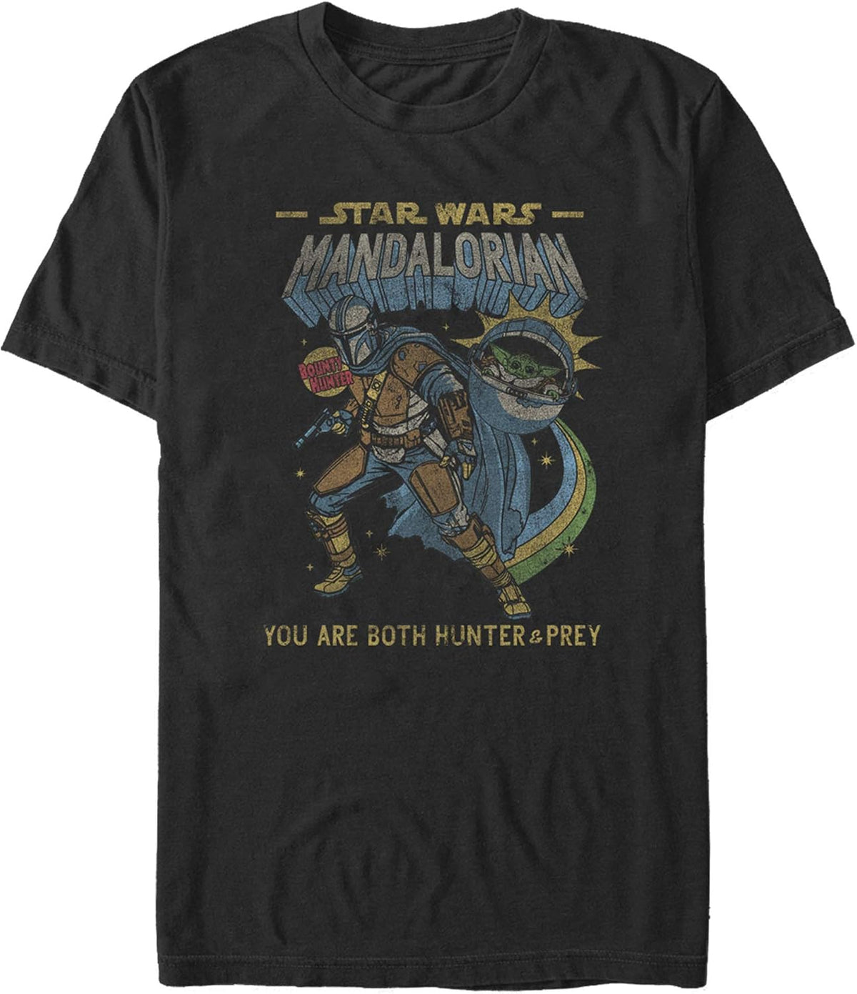 Fifth Sun Men's Star Wars Comic T-Shirt with Geometric Pattern, Regular Fit, Short Sleeve, Crew Neck, Black X-Large T...
