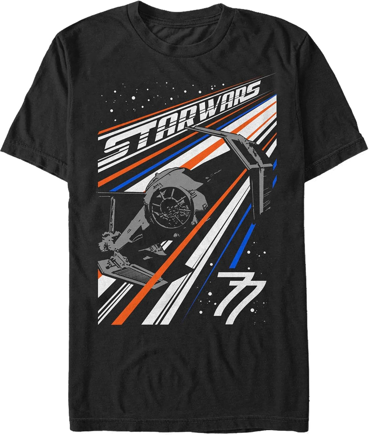 STAR WARS Men's A New Hope Retro Stripes TIE Fighter 77 Apparel | Aesthetic Streetwear