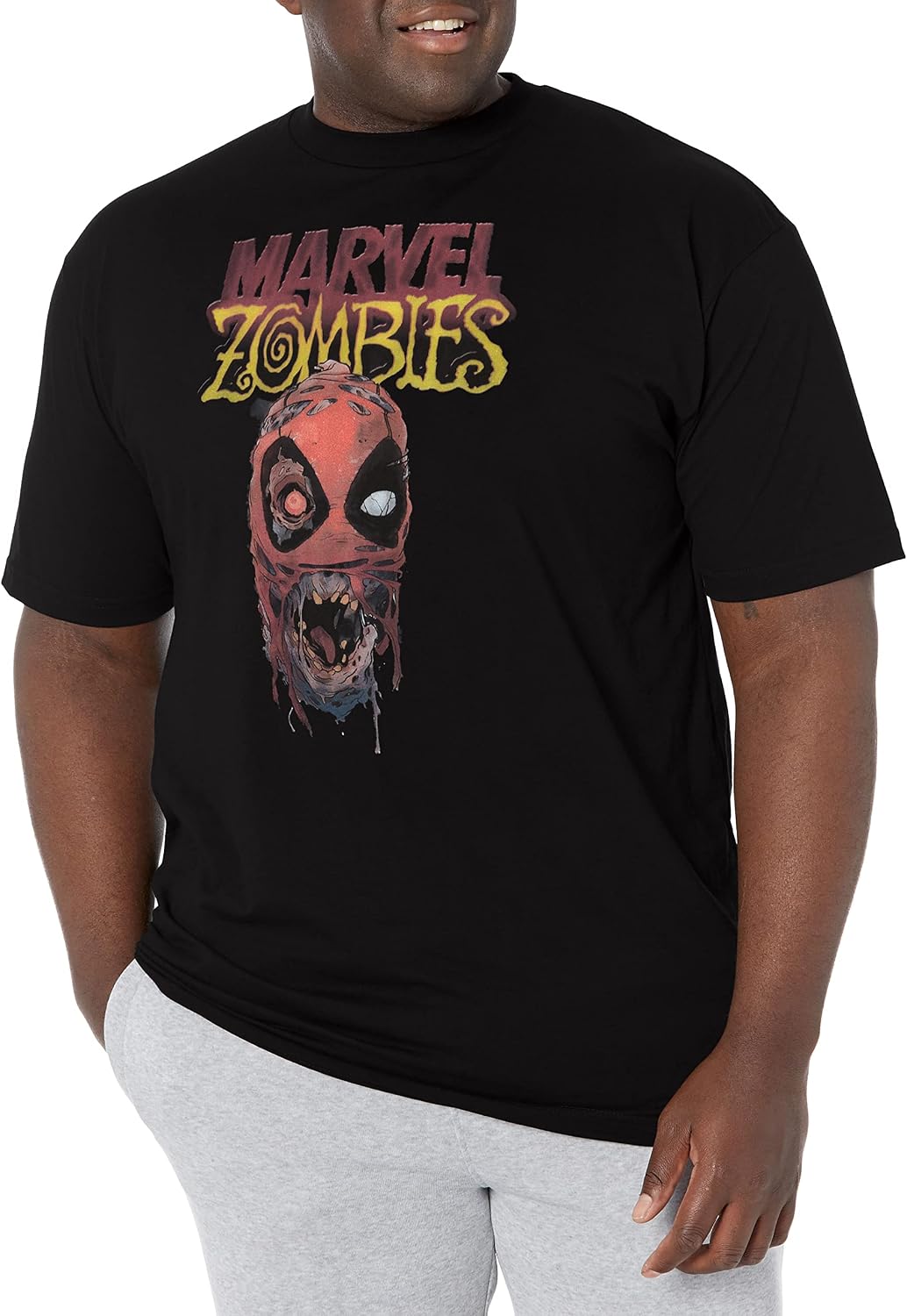 Marvel Big & Tall Classic Head of Deadpool Men's Tops Short Sleeve Tee Shirt T-Shirt | Premium Quality