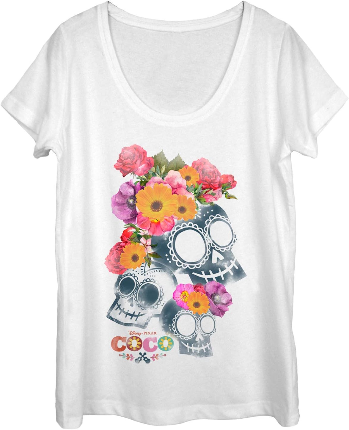 Fifth Sun Pixar Coco Calveras Women's Short Sleeve Tee Shirt T-Shirt | Aesthetic Streetwear