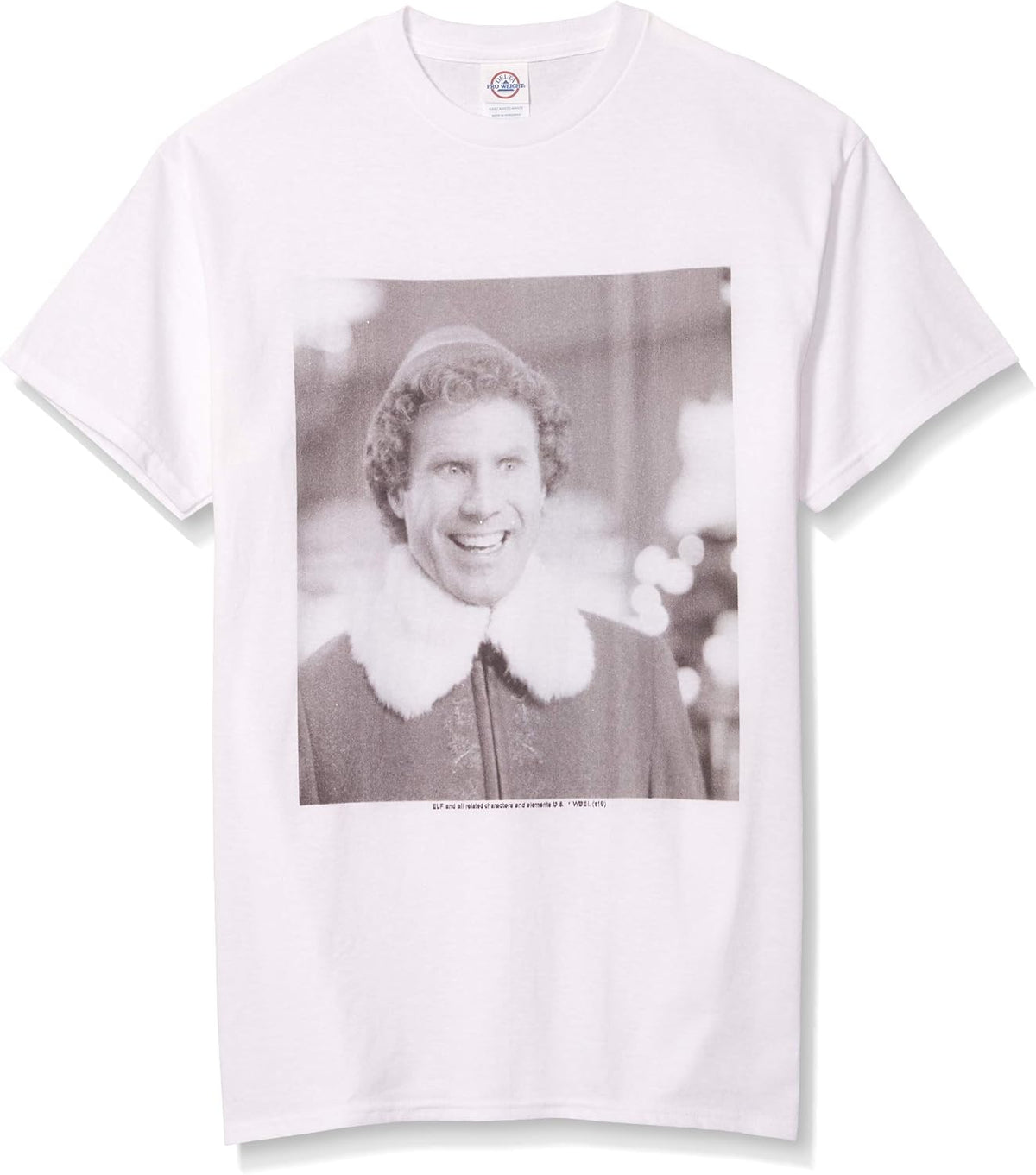 Elf Mens Buddy Smile Photo T-Shirt, White, Small US T-Shirt | Premium Quality