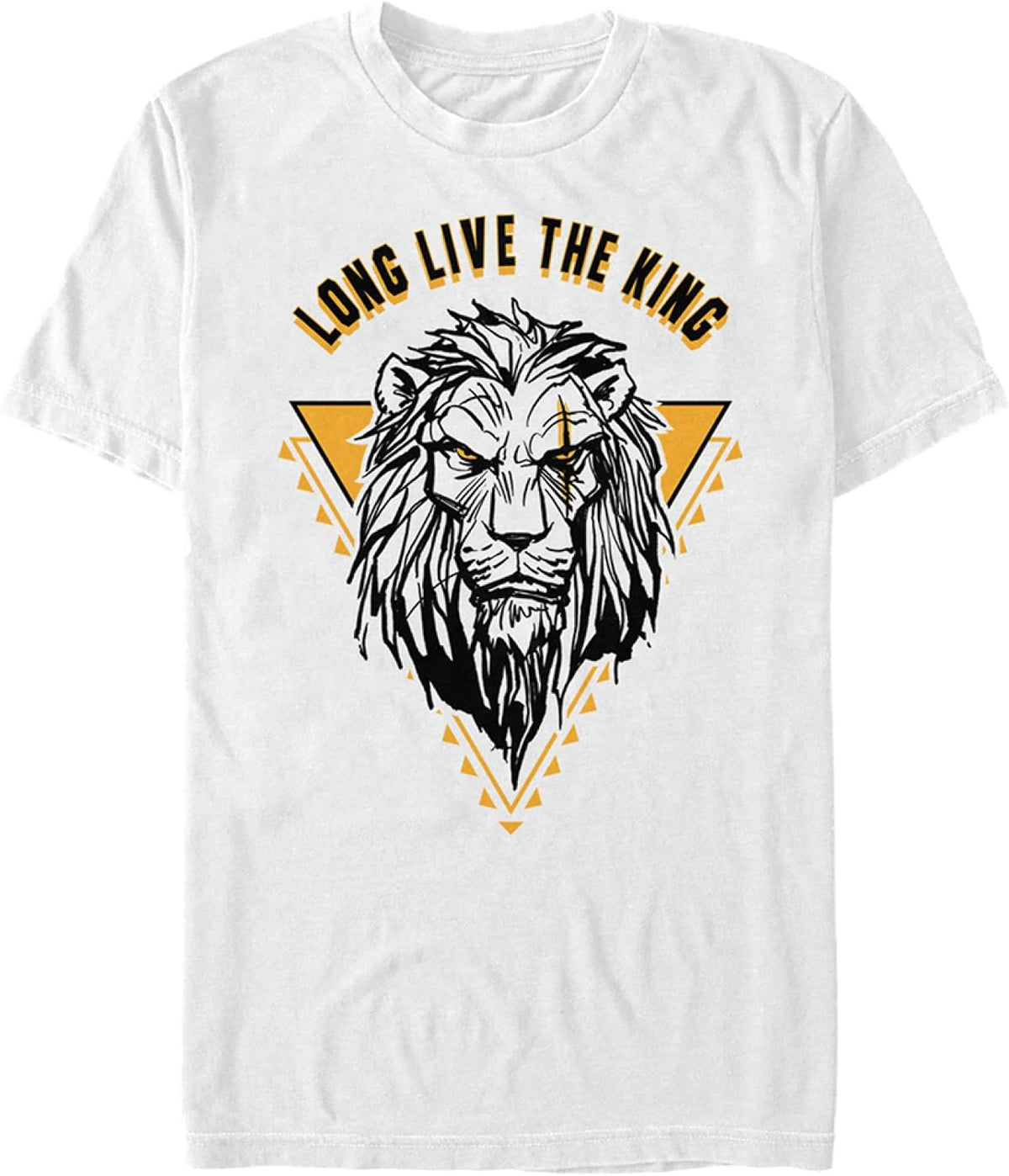 Disney Big Lion Long Live The King Scar Men's Tops Short Sleeve Tee Shirt, White, 4X-Large Tall T-Shirt | Aesthetic S...