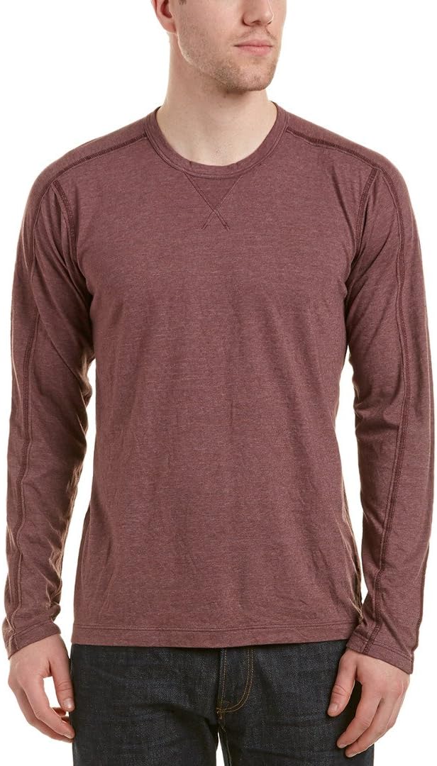 Mills Supply Men's Triblend Long Sleeve Crew Neck T-Shirt, Dark Violet, Small T-Shirt | US Viral Style