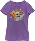 Fifth Sun Kids Spongebob Squarepants BFF Frolic Girls Short Sleeve Tee Shirt T-Shirt | Trending 2025