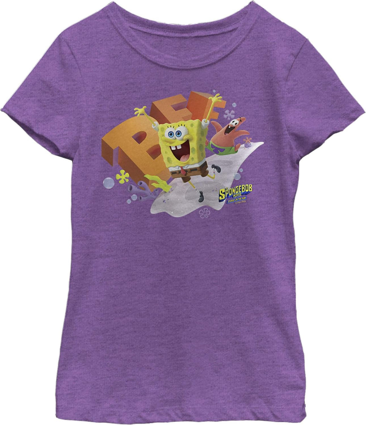 Fifth Sun Kids Spongebob Squarepants BFF Frolic Girls Short Sleeve Tee Shirt T-Shirt | Trending 2025